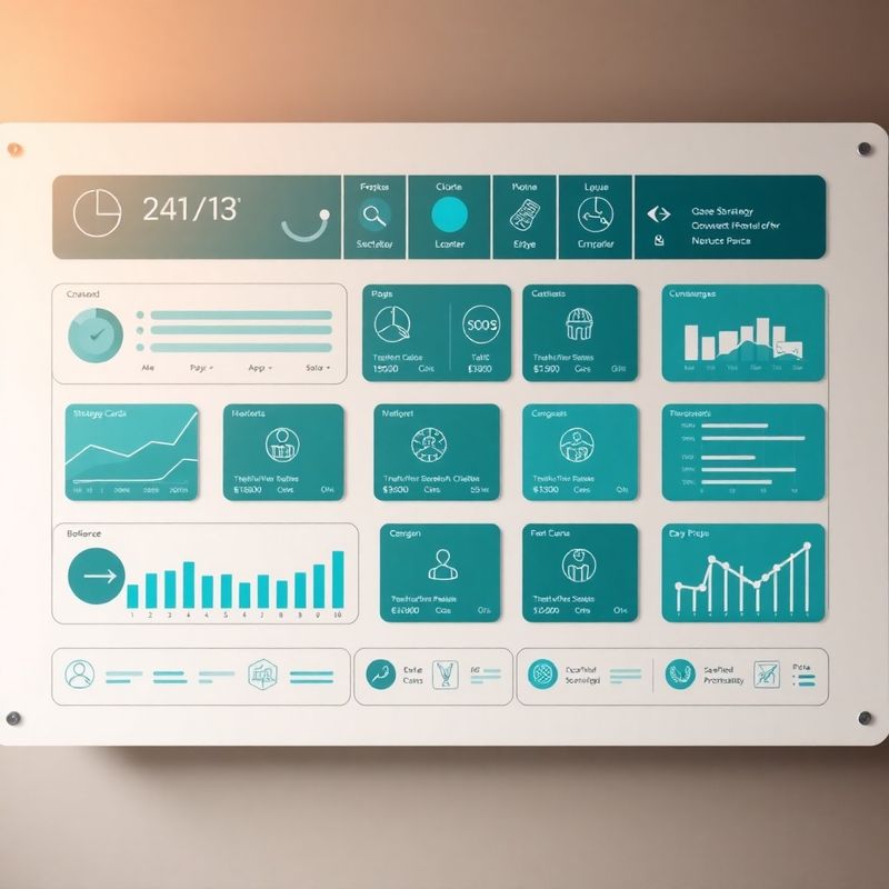 Grid of strategy cards on a clean-tech dashboard